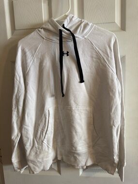 Under Armour White Hoodie with Black Drawcords